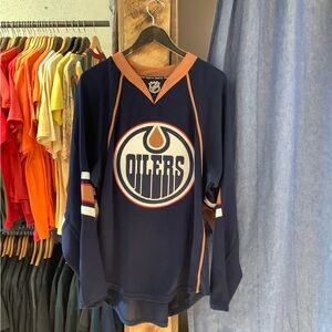 Vintage Reebok Oilers Navy Blue Sweater